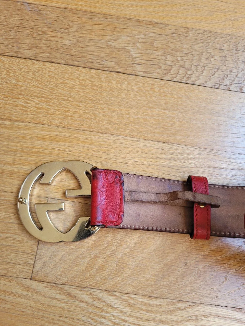 Gucci GG Embossed Leather Belt 114876